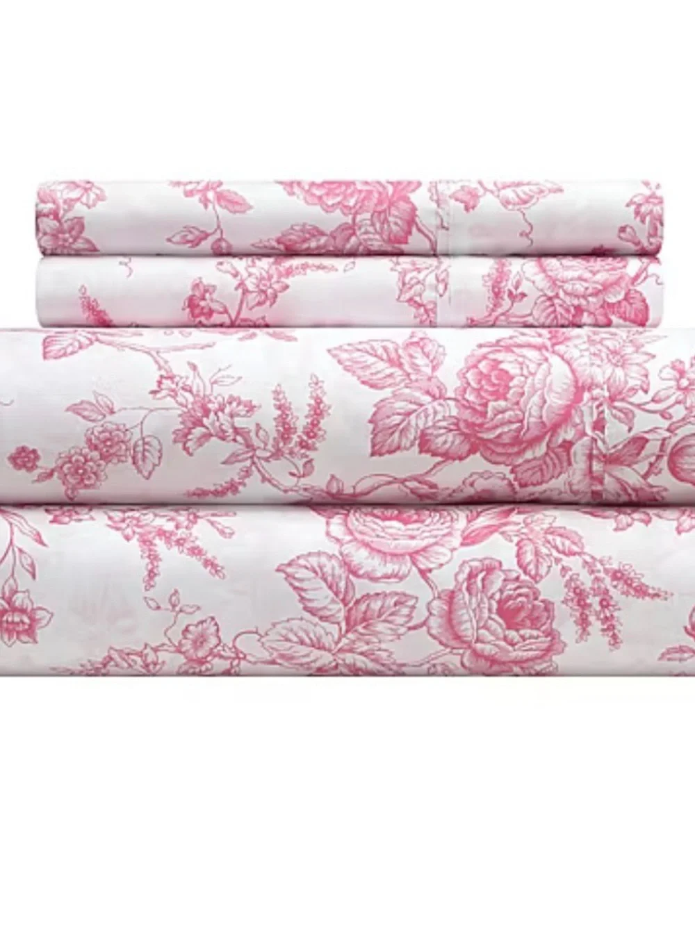 Charming Elegant TWIN XL PINK Toile Sheet Set ~. Shabby Chic Cottage Vibe